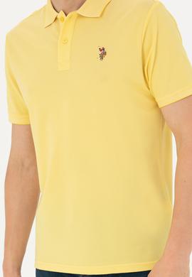 Erkek Koyu Sarı Basic Polo Yaka Tişört - 50262931073