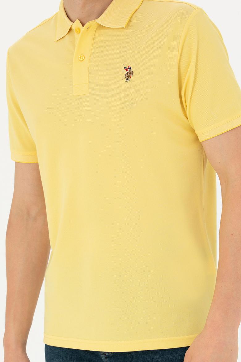 Erkek Koyu Sarı Basic Polo Yaka Tişört - 50262931073