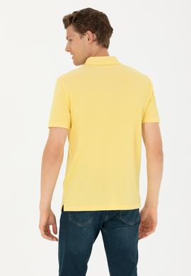 Erkek Koyu Sarı Basic Polo Yaka Tişört - 50262931073