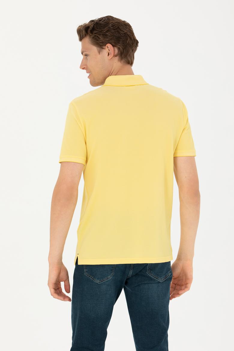 Erkek Koyu Sarı Basic Polo Yaka Tişört - 50262931073