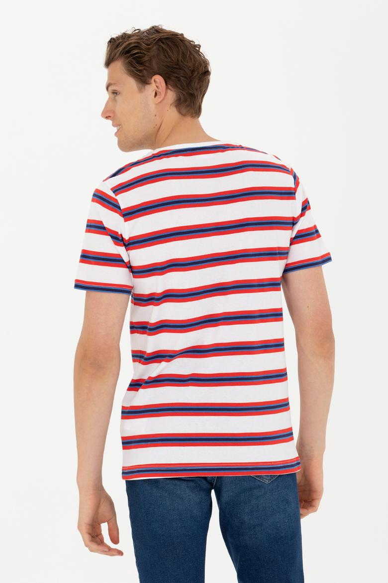 Erkek Beyaz Bisiklet Yaka Tişört - 50263261027