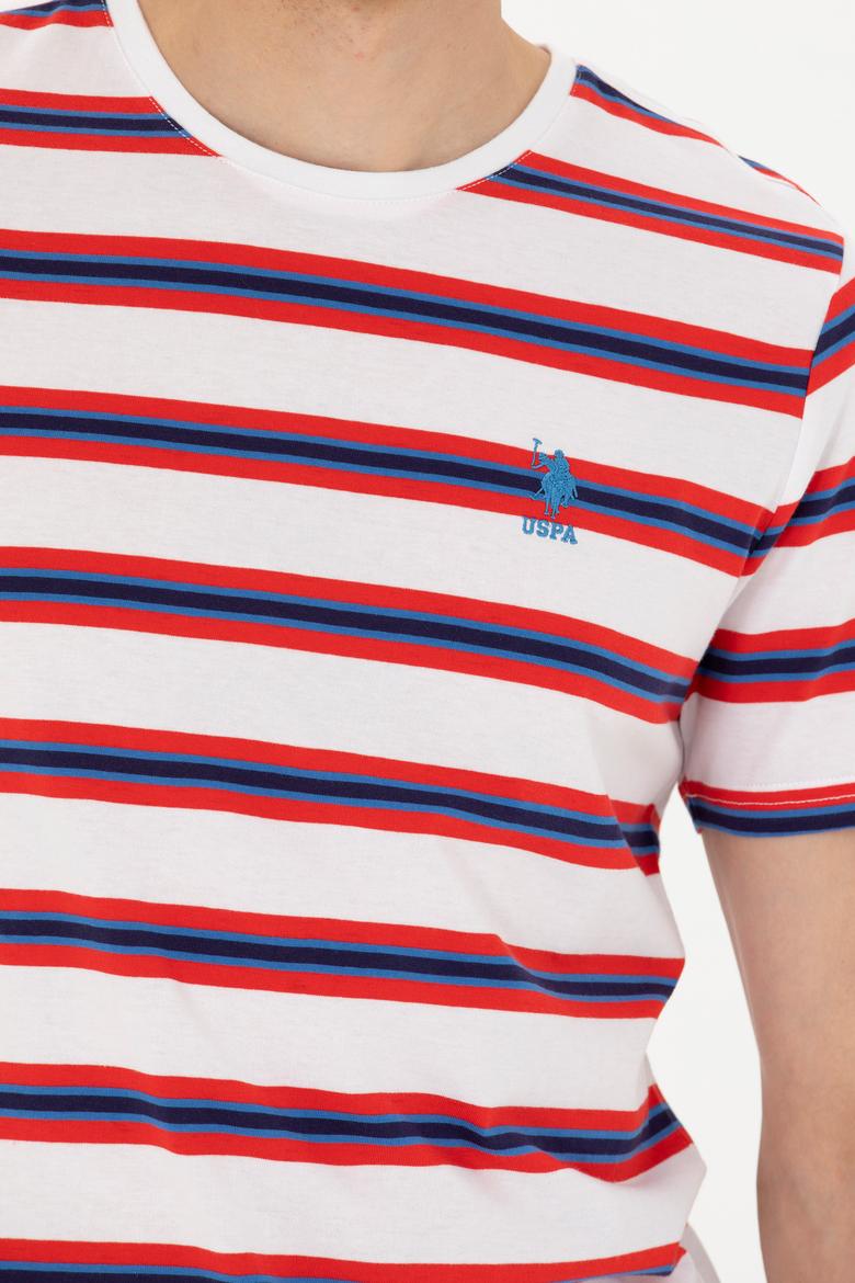 Erkek Beyaz Bisiklet Yaka Tişört - 50263261027