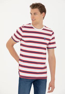 Erkek Beyaz Bisiklet Yaka Tişört - 50263261027