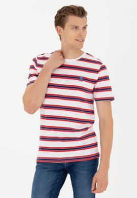 Erkek Beyaz Bisiklet Yaka Tişört - 50263261027