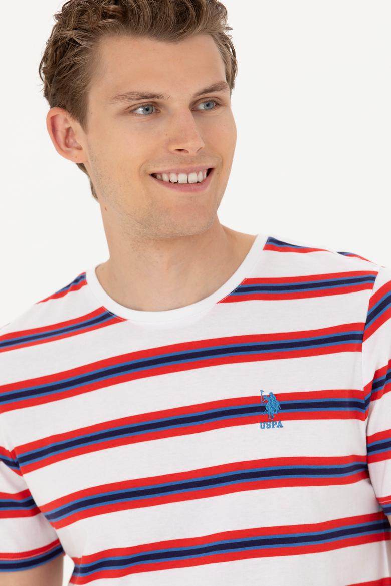 Erkek Beyaz Bisiklet Yaka Tişört - 50263261027