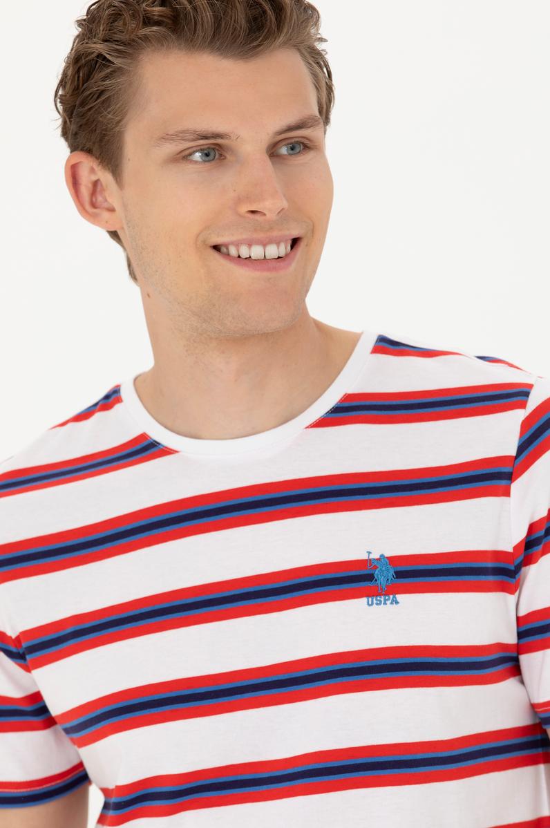 Erkek Beyaz Bisiklet Yaka Tişört