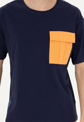 Erkek Lacivert Comfort Bisiklet Yaka Tişört - 50263343010