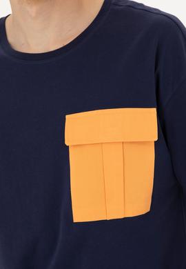 Erkek Lacivert Comfort Bisiklet Yaka Tişört - 50263343010