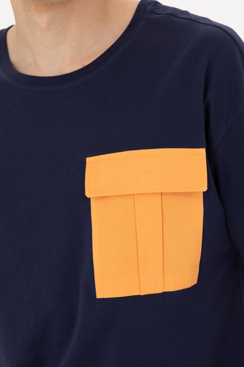 Erkek Lacivert Comfort Bisiklet Yaka Tişört