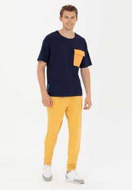 Erkek Lacivert Comfort Bisiklet Yaka Tişört - 50263343010