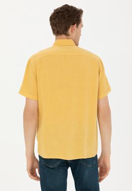 Erkek Sarı Kısa Kollu Gömlek - 50264507014