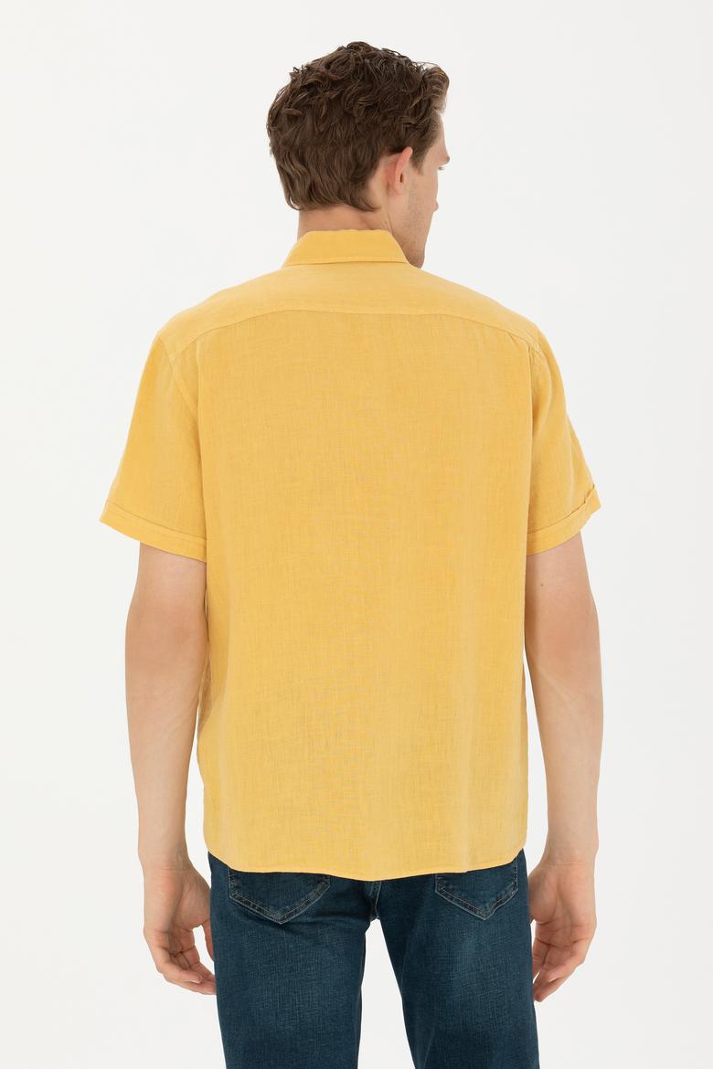 Erkek Sarı Kısa Kollu Gömlek - 50264507014