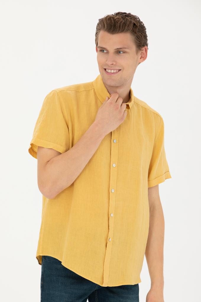 Erkek Sarı Kısa Kollu Gömlek