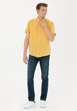 Erkek Sarı Kısa Kollu Gömlek - 50264507014