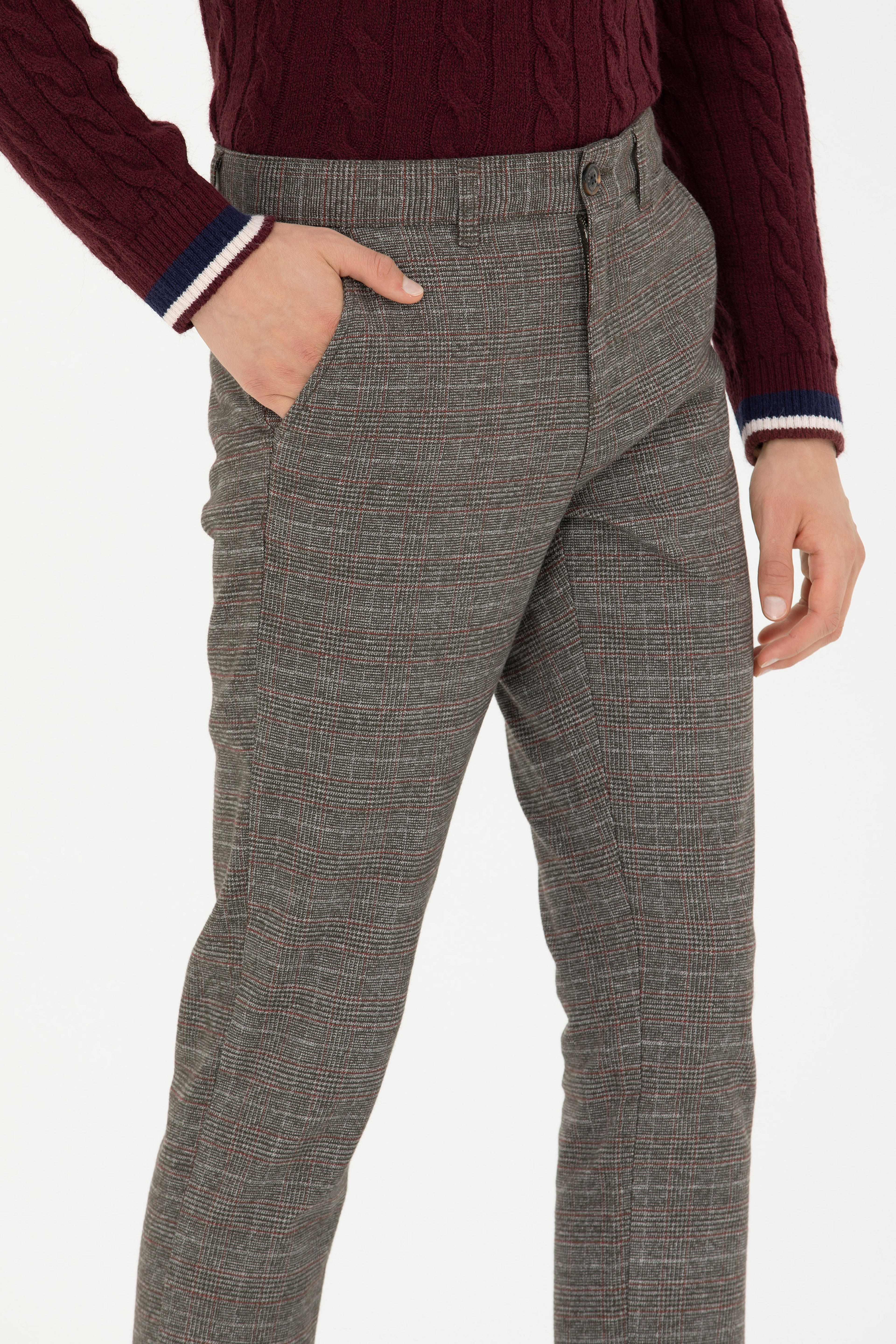 Erkek Slim Fit Haki Kanvas Pantolon - Image 5