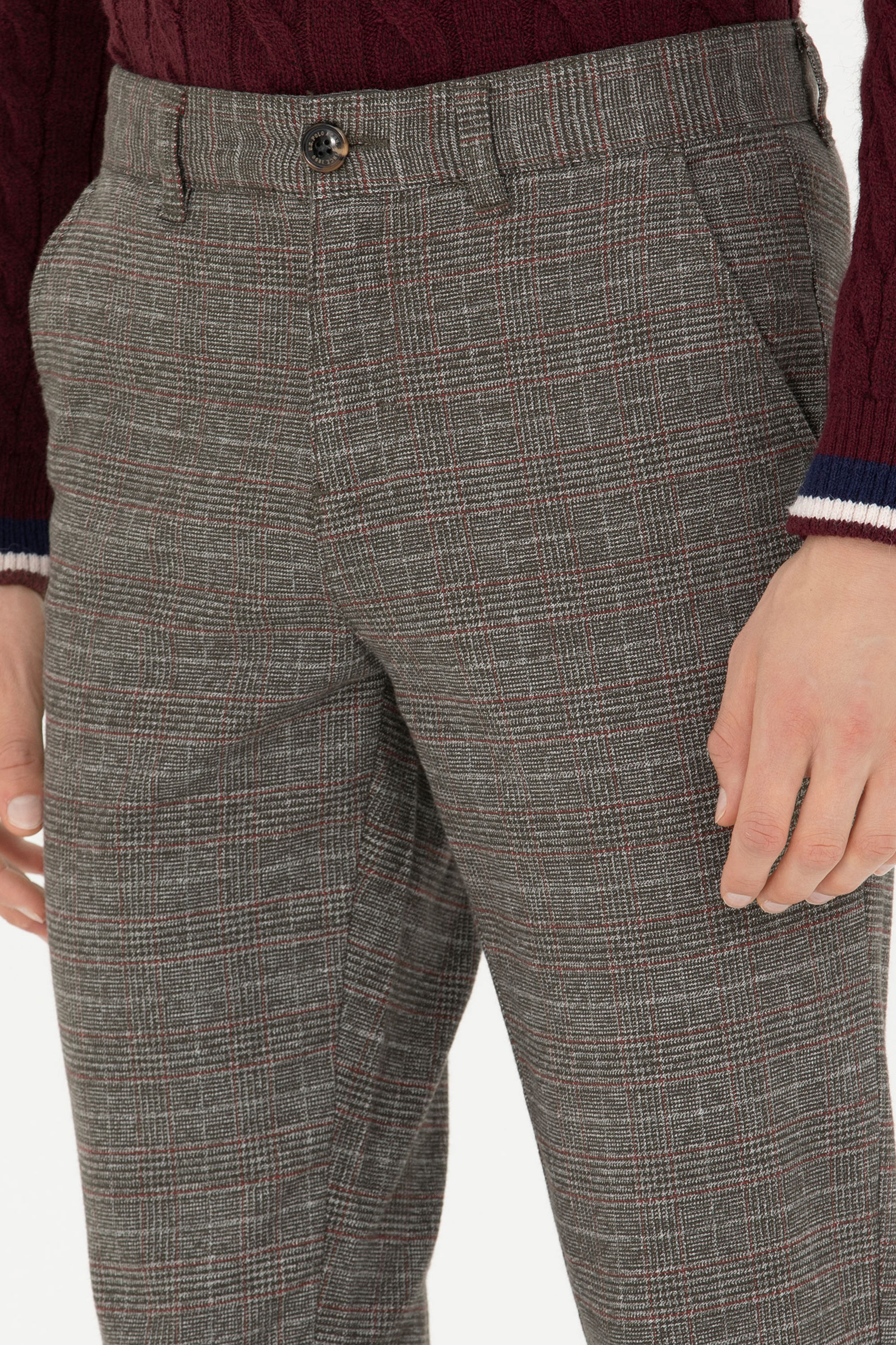 Erkek Slim Fit Haki Kanvas Pantolon - Image 6