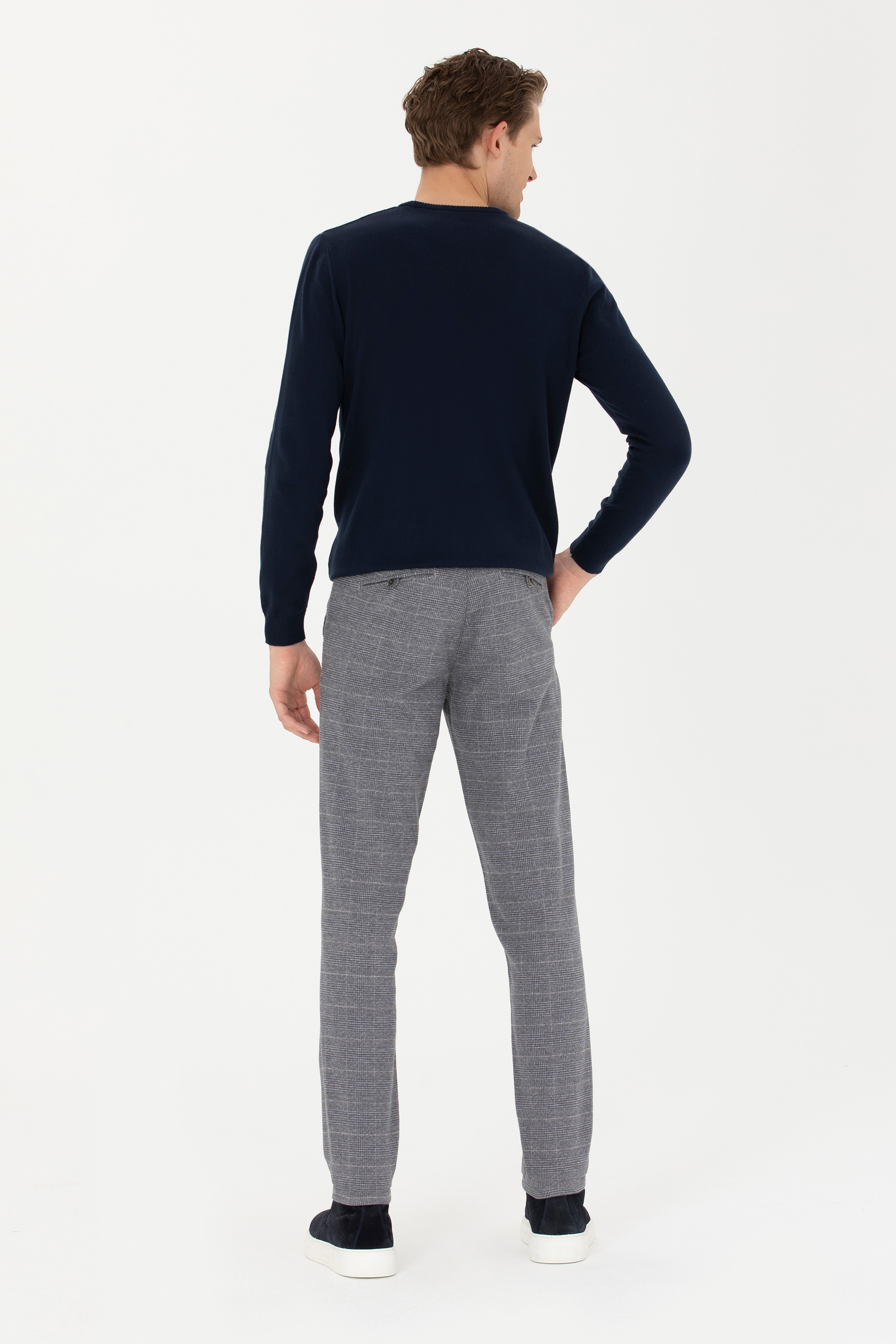 Erkek Slim Fit Gri Kanvas Pantolon - Image 4