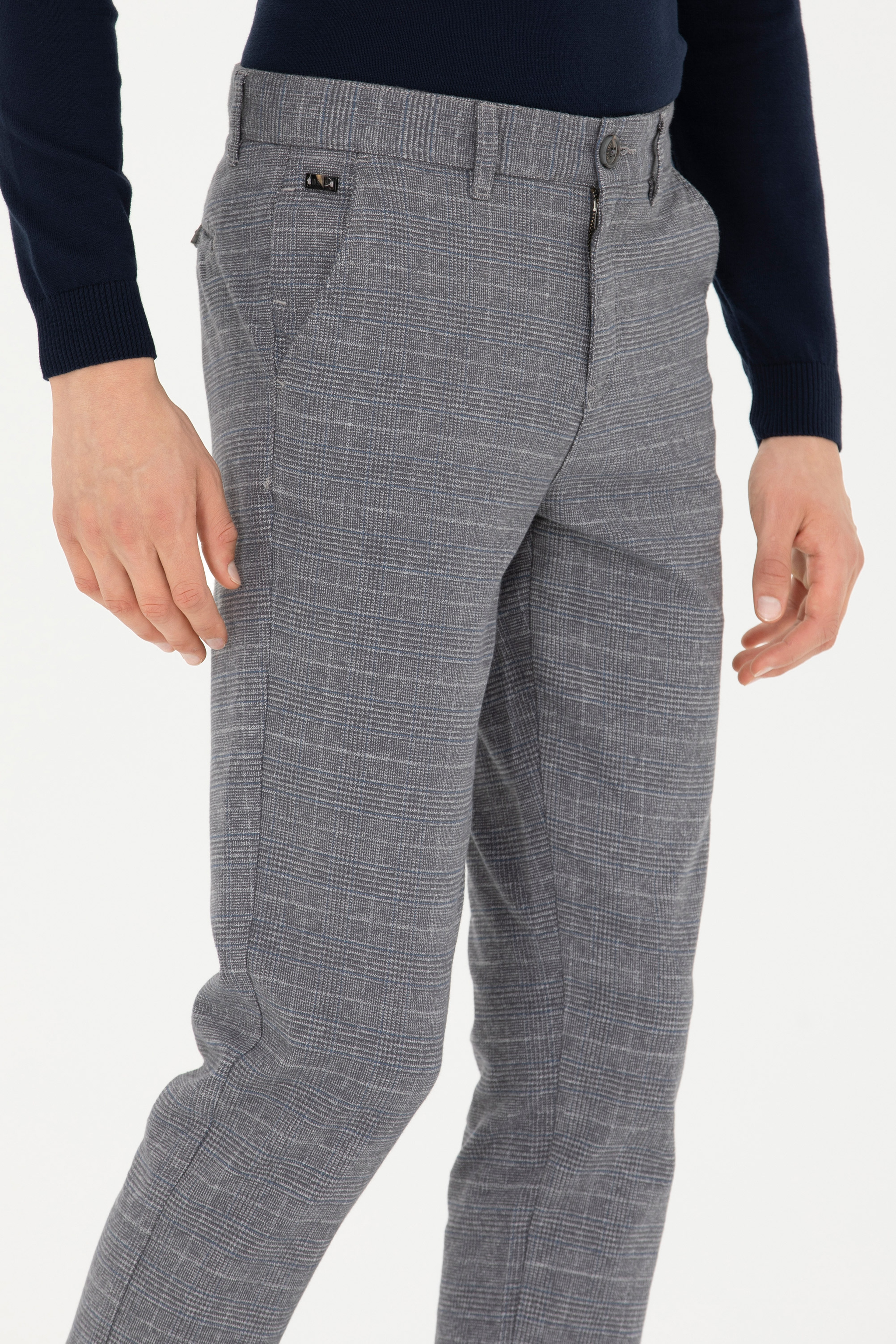 Erkek Slim Fit Gri Kanvas Pantolon - Image 5