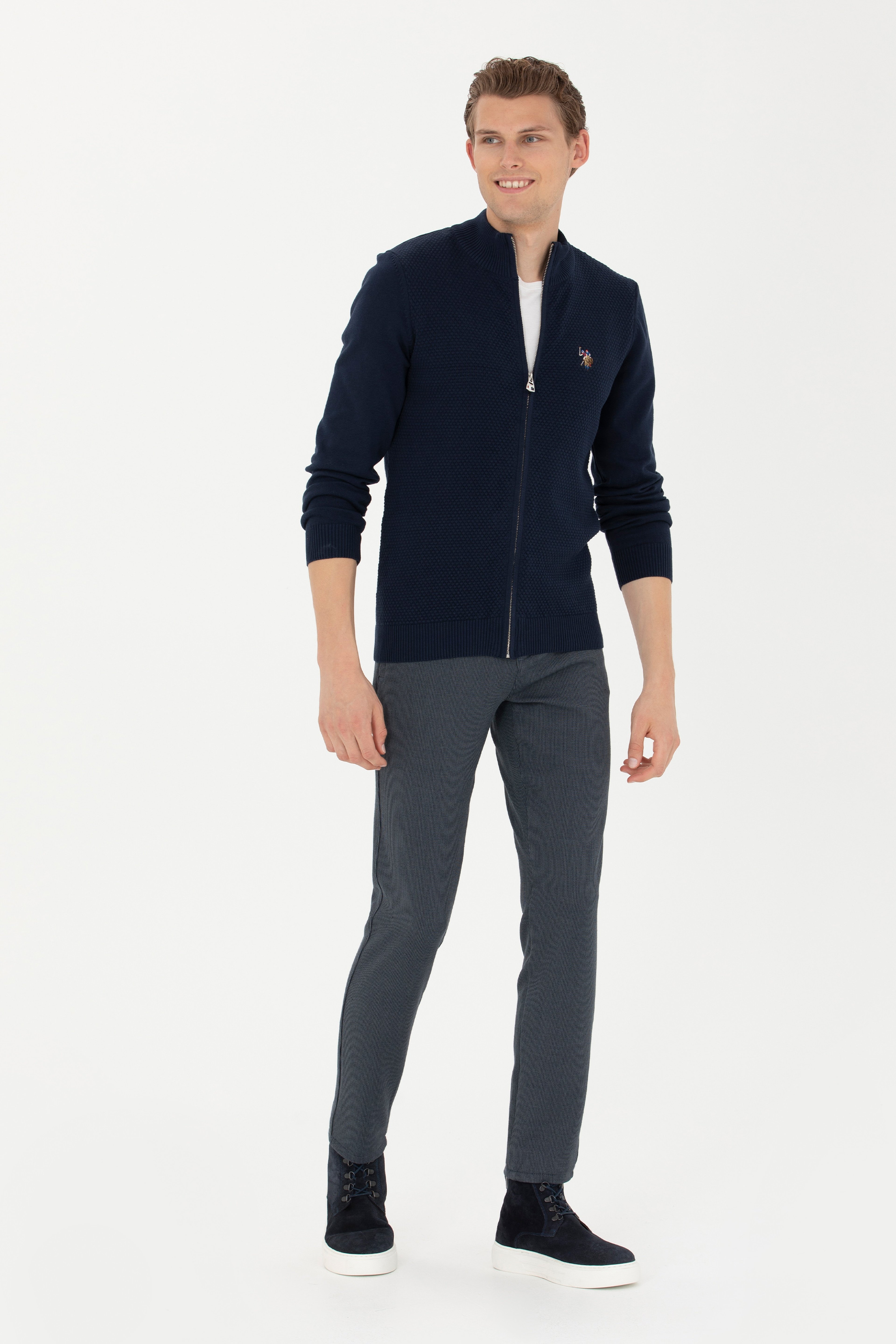 Erkek Slim Fit Lacivert Kanvas Pantolon - Image 3