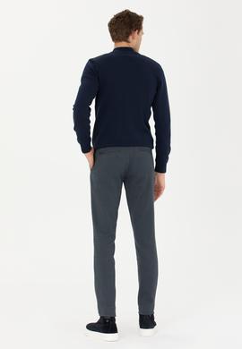 Erkek Slim Fit Lacivert Kanvas Pantolon - 50272340076