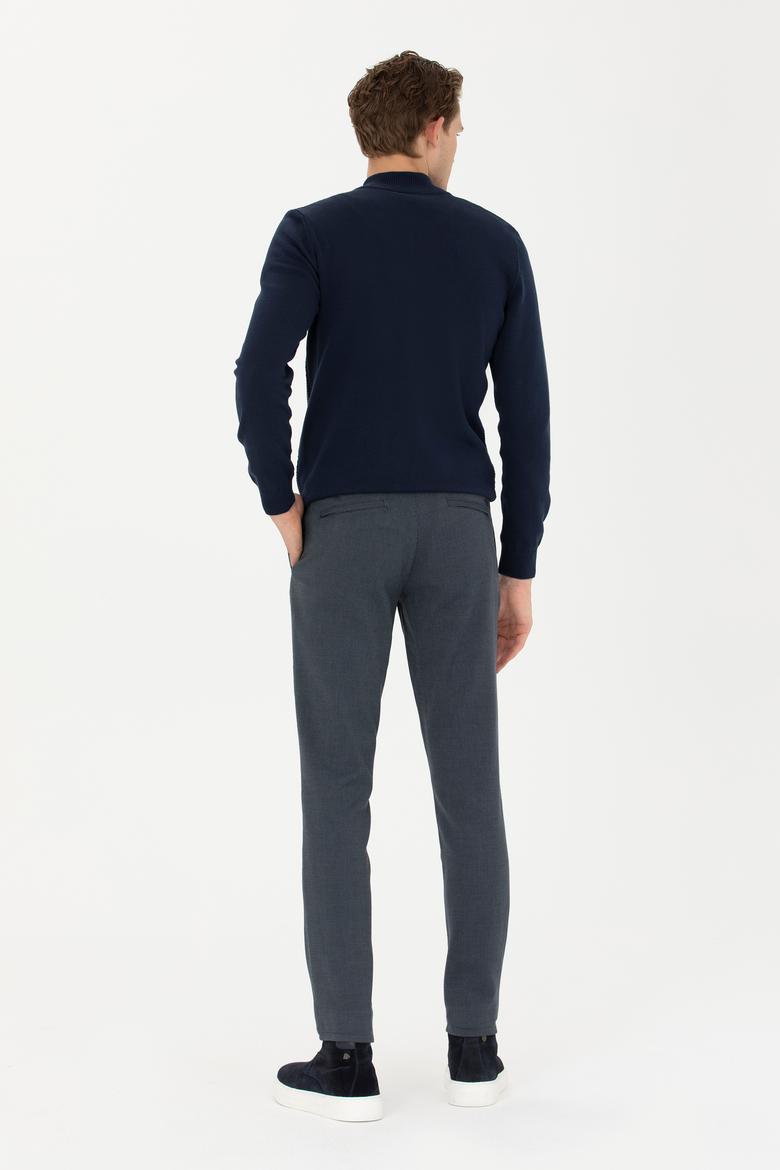 Erkek Slim Fit Lacivert Kanvas Pantolon - 50272340076