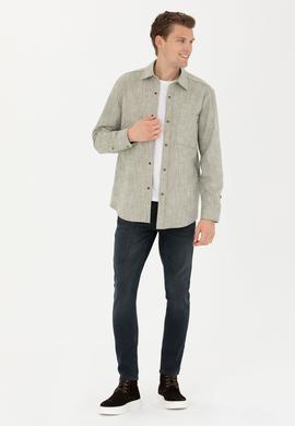 Erkek Haki Uzun Kollu Gömlek - 50272701005