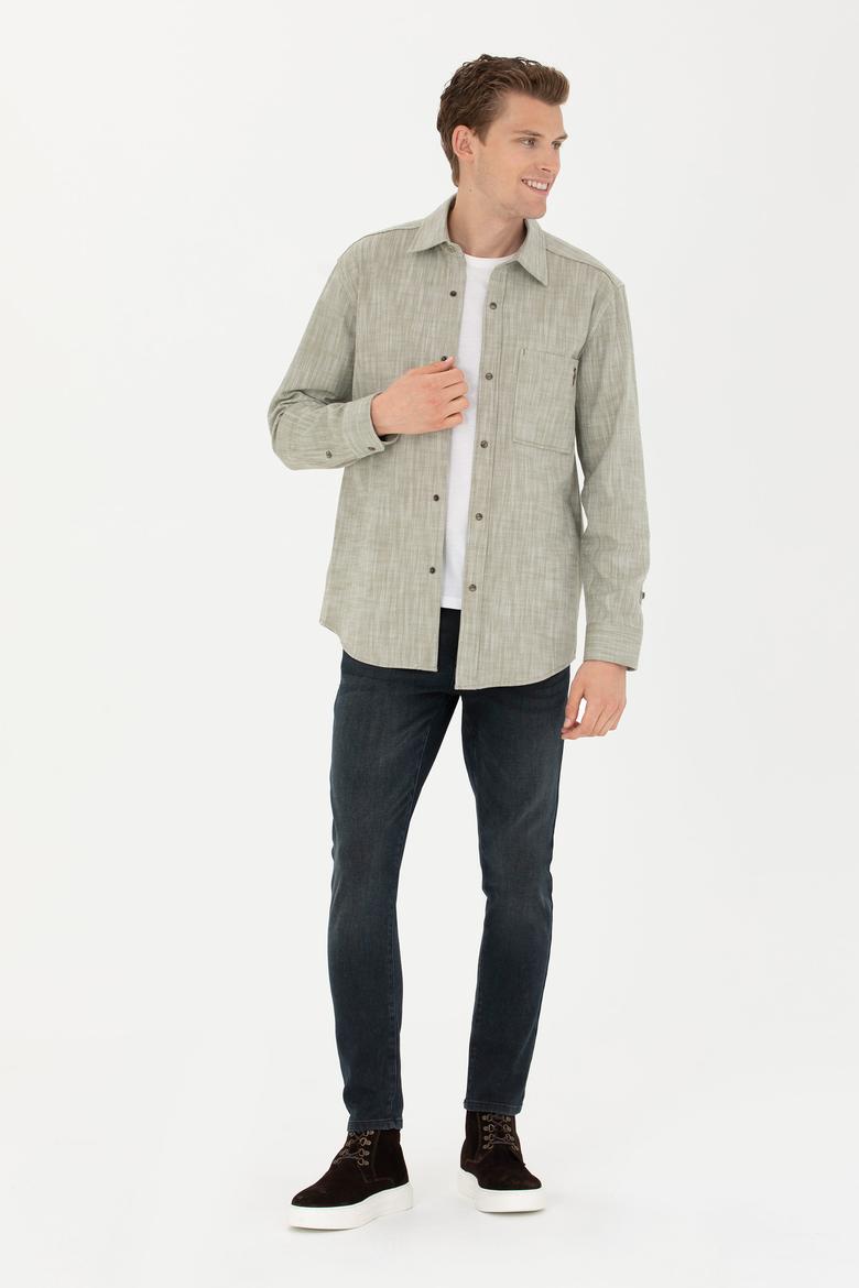 Erkek Haki Uzun Kollu Gömlek - 50272701005
