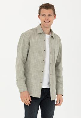 Erkek Haki Uzun Kollu Gömlek - 50272701005
