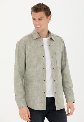 Erkek Haki Uzun Kollu Gömlek - 50272701005