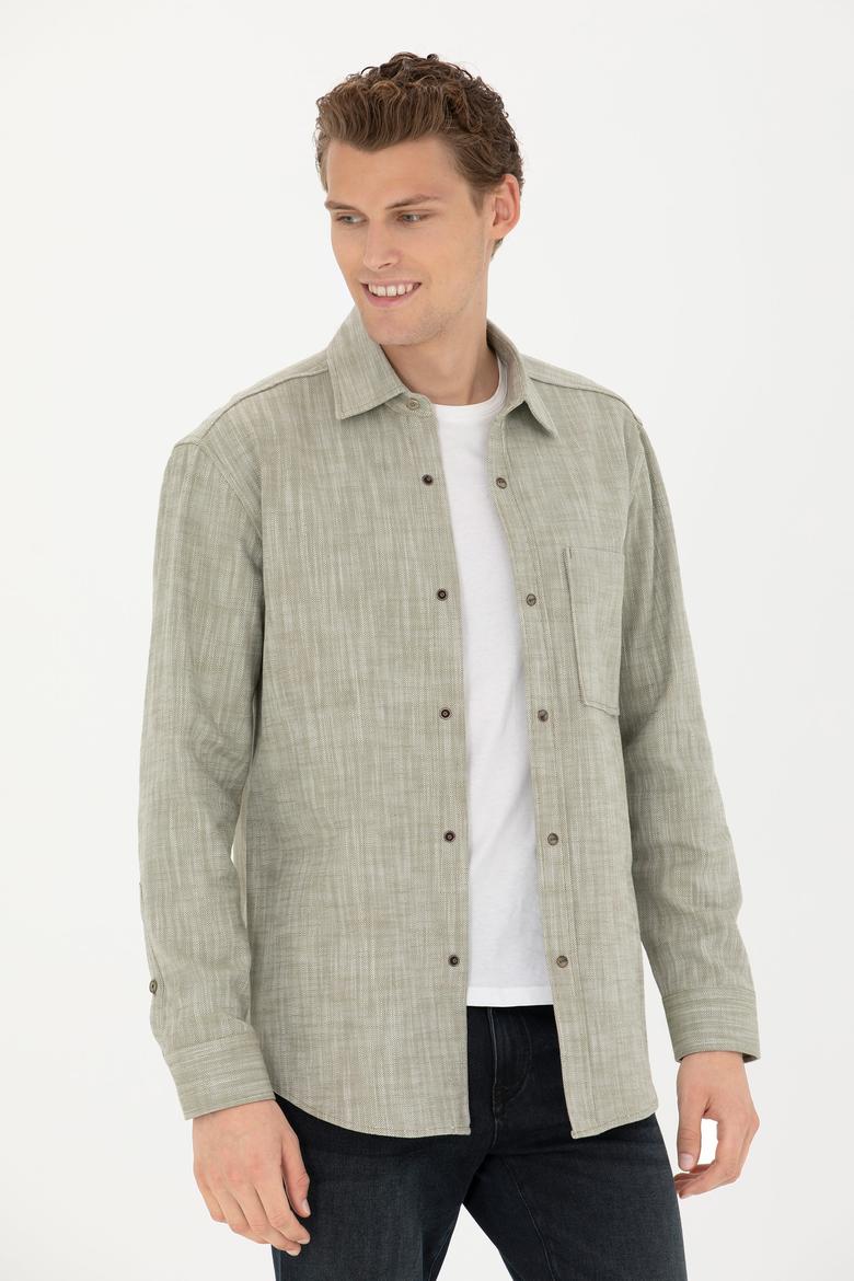 Erkek Haki Uzun Kollu Gömlek - 50272701005