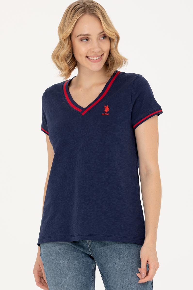 Kadın Lacivert V Yaka Tişört