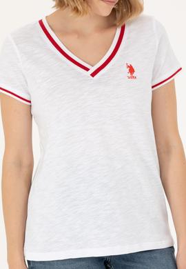 Kadın Beyaz V Yaka Tişört - 50271619020