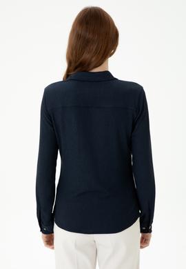 Kadın Lacivert Örme Gömlek - 50271572021