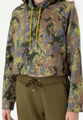 Kadın Haki Bisiklet Yaka Sweatshirt - 50272193005