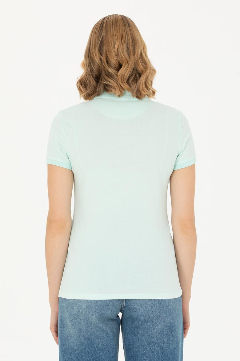Kadın Su Yeşili Basic Polo Yaka Tişört - 50262694216