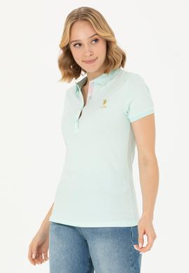 Kadın Su Yeşili Basic Polo Yaka Tişört - 50262694216