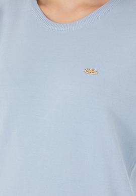 Kadın Mavi Melanj Bisiklet Yaka Kazak - 50253026028