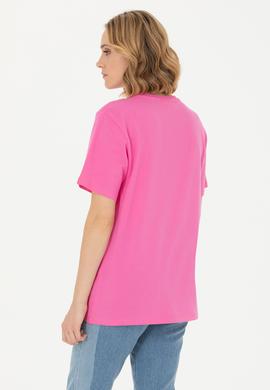 Kadın Pembe Basic Tişört - 50262658054