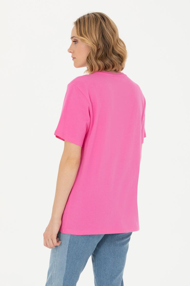 Kadın Pembe Basic Tişört - 50262658054