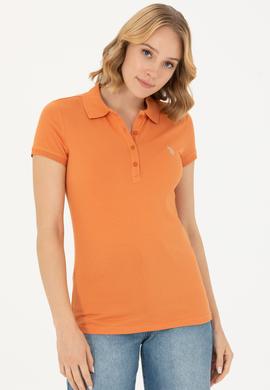 Kadın Kiremit Basic Polo Yaka Tişört - 50262675166