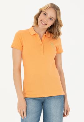 Kadın Turuncu Basic Polo Yaka Tişört - 50262700046