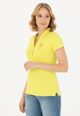Kadın Neon Sarı Basic Polo Yaka Tişört - 50262700182