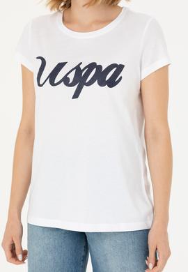 Kadın Beyaz Bisiklet Yaka Tişört - 50265676006