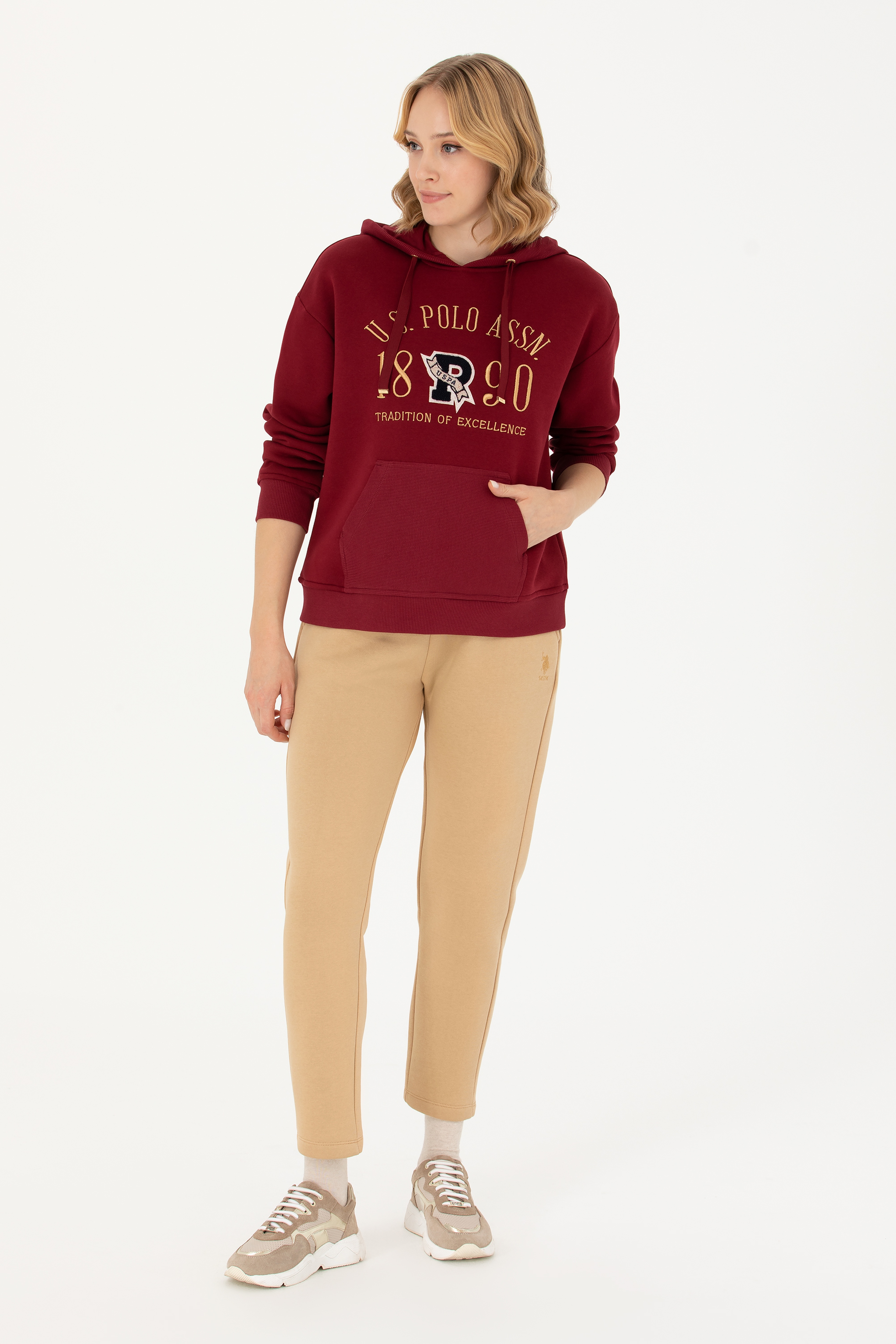 Kadın Bordo Sweatshirt - Image 3