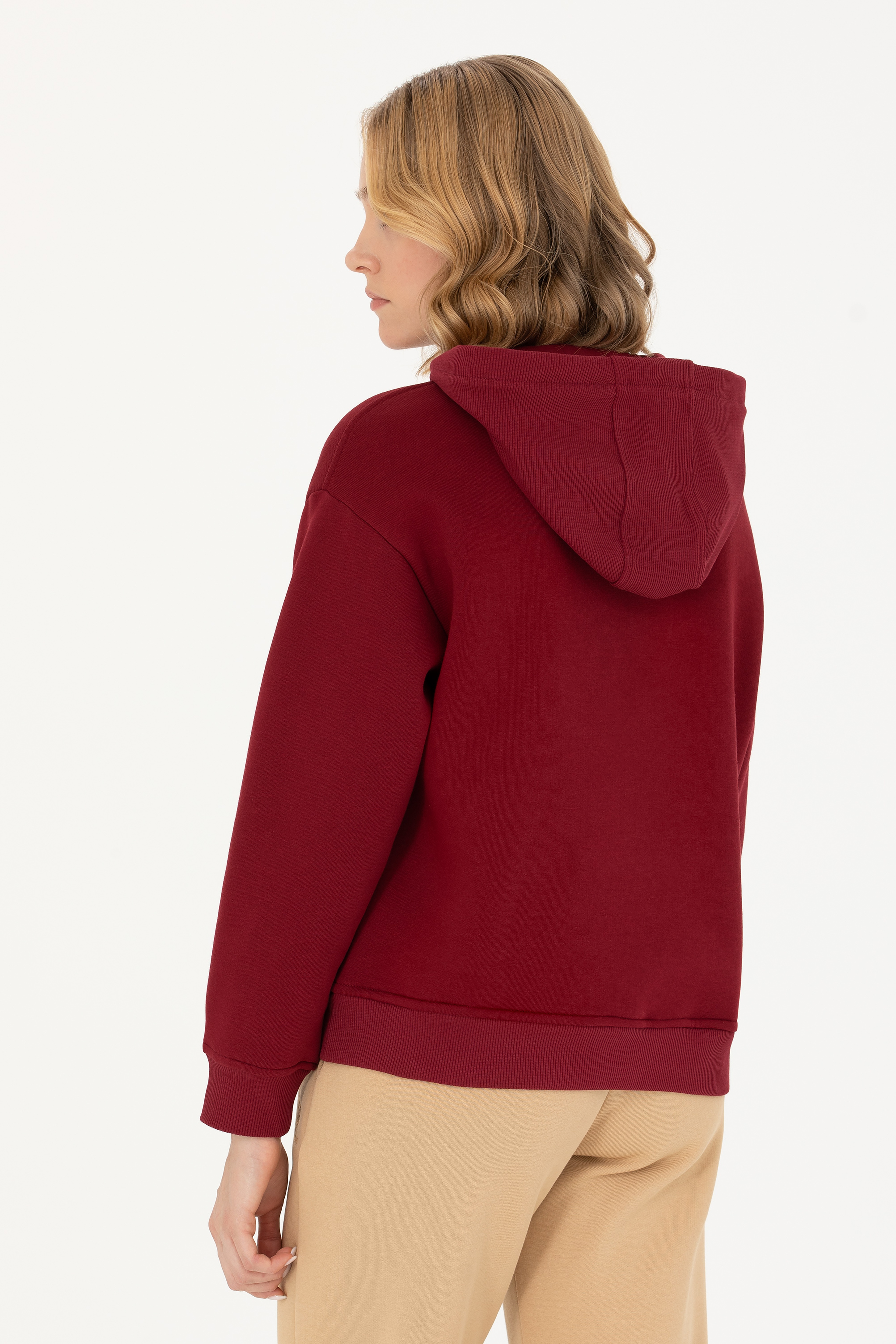 Kadın Bordo Sweatshirt - Image 5