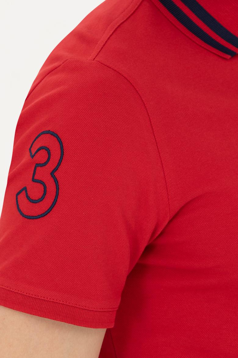 Erkek Kırmızı Basic Polo Yaka Tişört - 50263001037