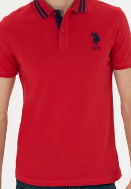 Erkek Kırmızı Basic Polo Yaka Tişört - 50263001037