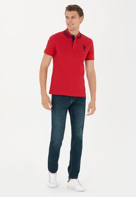 Erkek Kırmızı Basic Polo Yaka Tişört - 50263001037