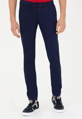Erkek Slim Fit Lacivert Kanvas Pantolon - 50263889005