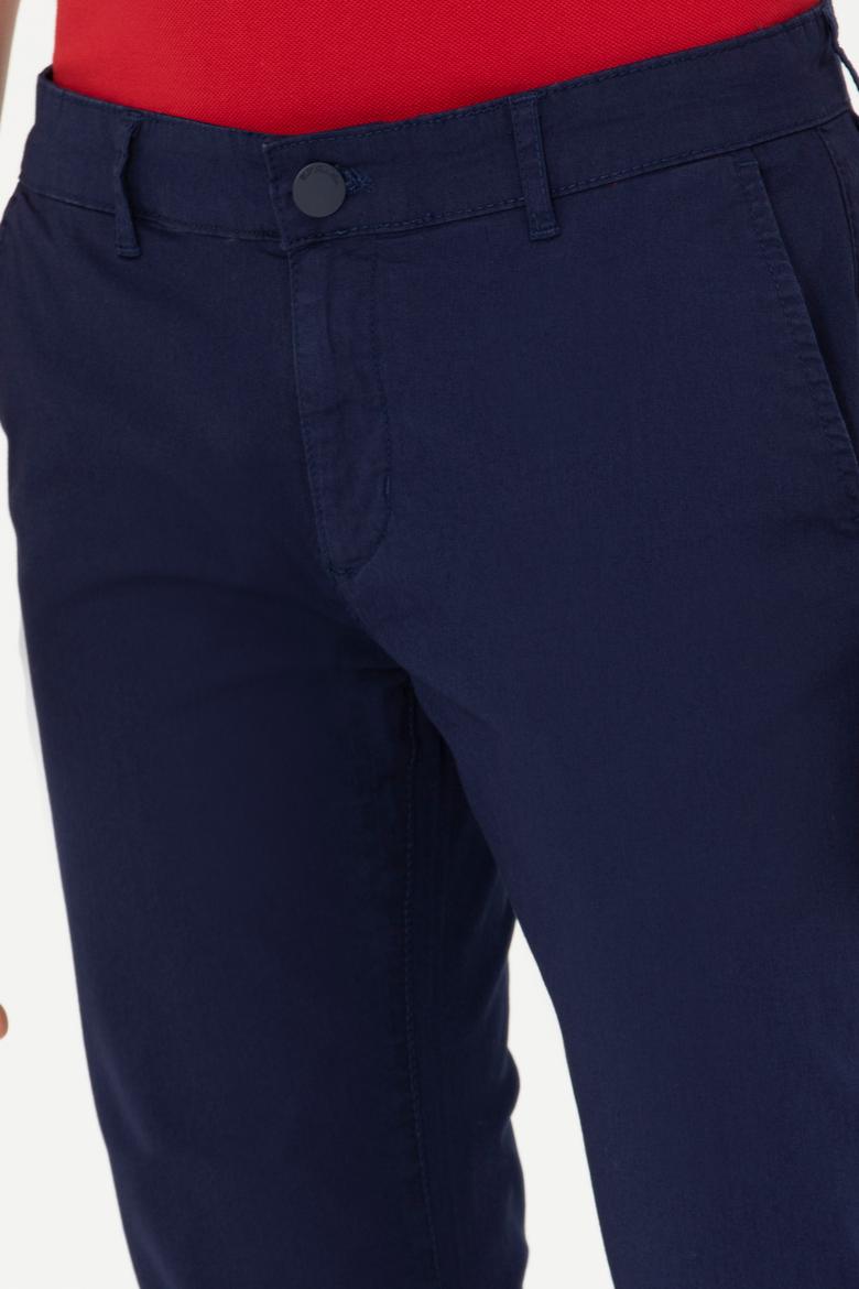 Erkek Slim Fit Lacivert Kanvas Pantolon - 50263889005
